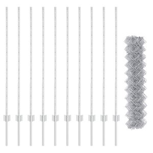 Recinzione a Catena con 20 U Post Argento 1,2x10 m Acciaio