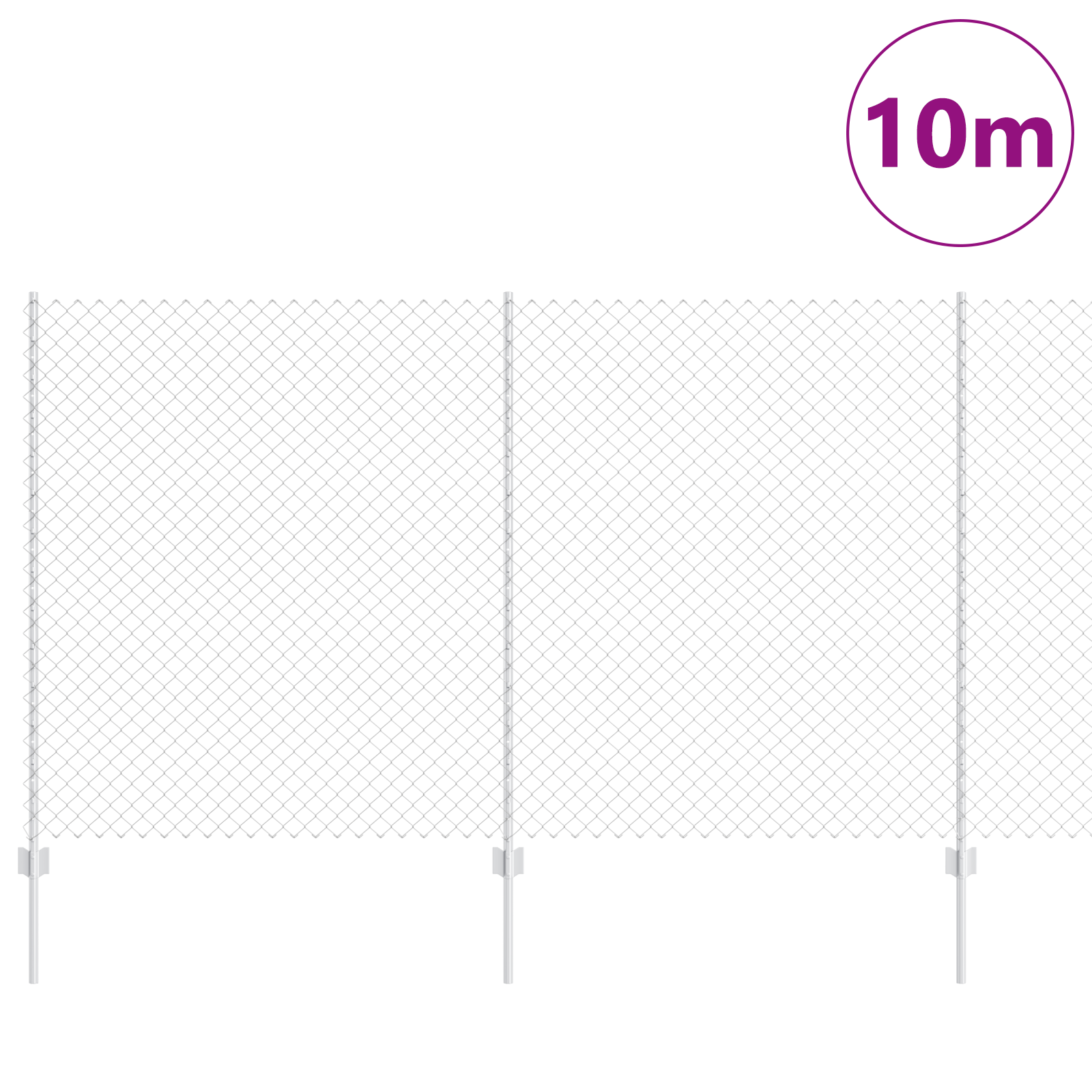 Recinzione a Maglie con 20 Post U Argento 1.4x10 m Acciaio