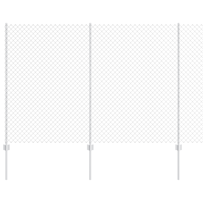 Recinzione a Rete Metallica con 20 U Post Argento 1.6x10 m Acciaio