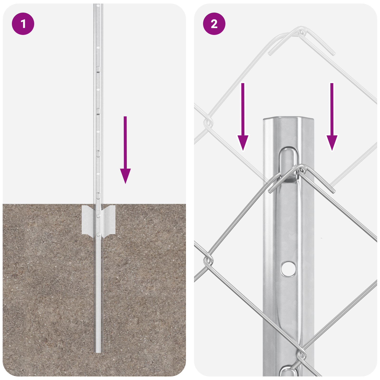 Recinzione a Maglie con 10 U Posts Argento 0.8x10 m Acciaio