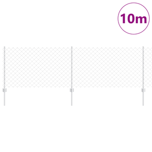 Recinzione a Maglie con 10 U Posts Argento 0.8x10 m Acciaio