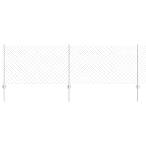 Recinzione a Maglie con 10 U Posts Argento 0.8x10 m Acciaio