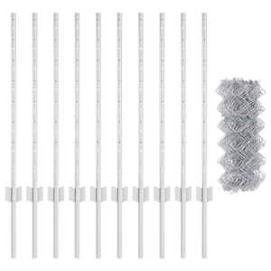 Recinzione a Maglie con 10 U Posts Argento 0.8x10 m Acciaio