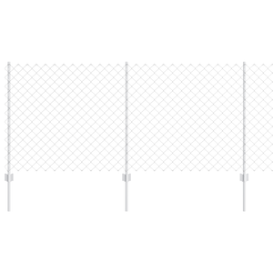 Recinzione a catena con 20 post in argento 1x10 m acciaio