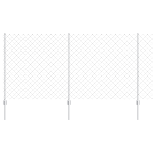 Recinzione a maglie metalliche con 20 pali U Argento 1,2x10 m Acciaio