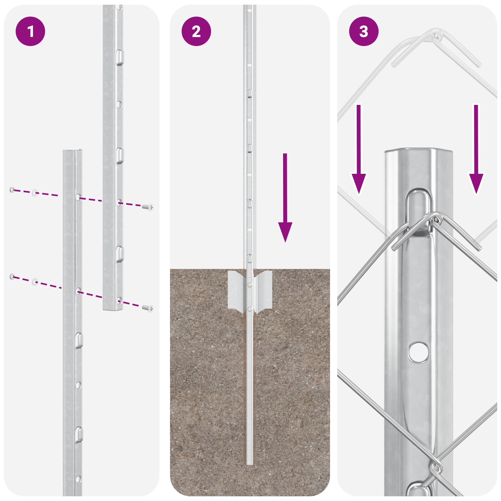 Recinzione a Maglie con 20 U Posts Argento 1.4x10 m Acciaio