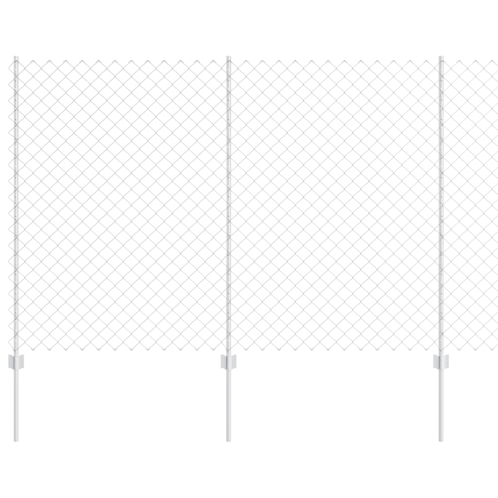 Recinzione a Maglia con 20 Post U Argento 1.5x10 m Acciaio