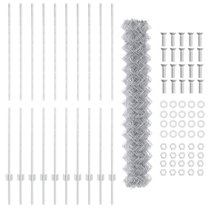 Recinzione in rete metallica con 20 pali a U Argento 1,6x10 m Acciaio