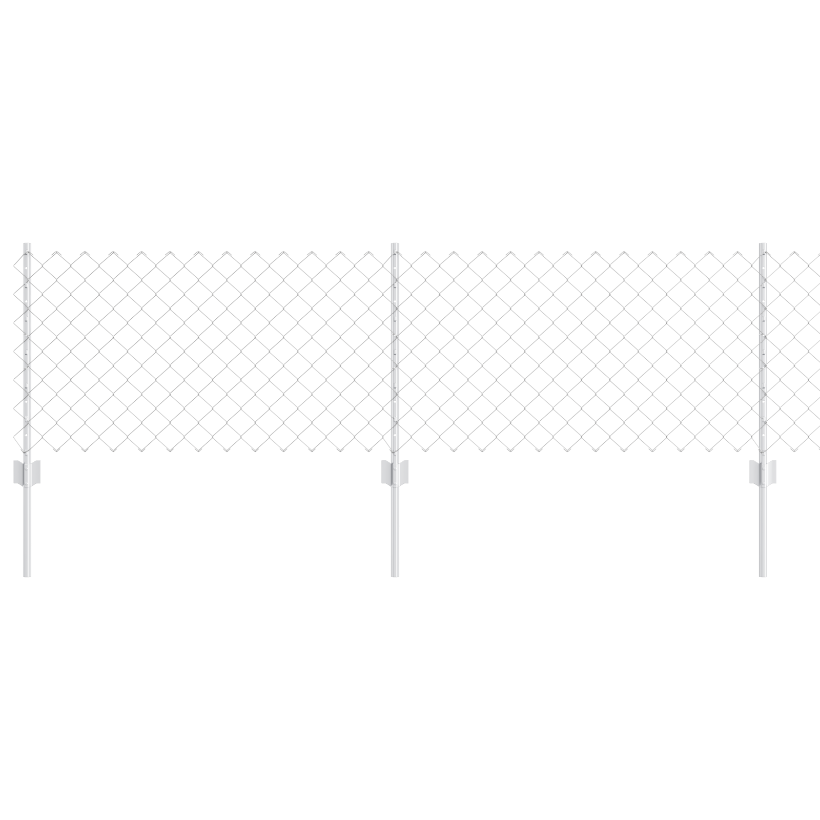 Recinzione a Maglie Metalliche con 22 Post in Argento 0.6x25 m Acciaio