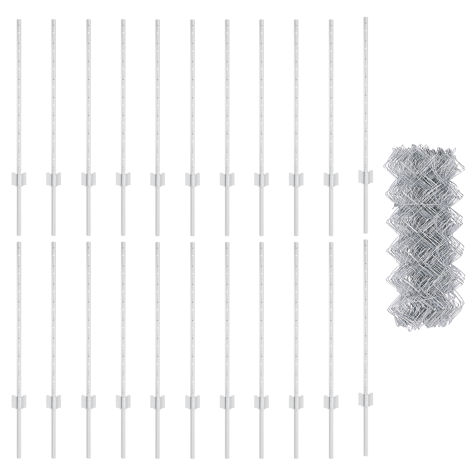 Set di Recinzione da Giardino Set di 2 Acciaio Galvanizzato Grande