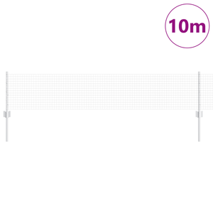 Recinzione in Rete Saldato con 5 Pali U Argento 0.4x10 m Acciaio