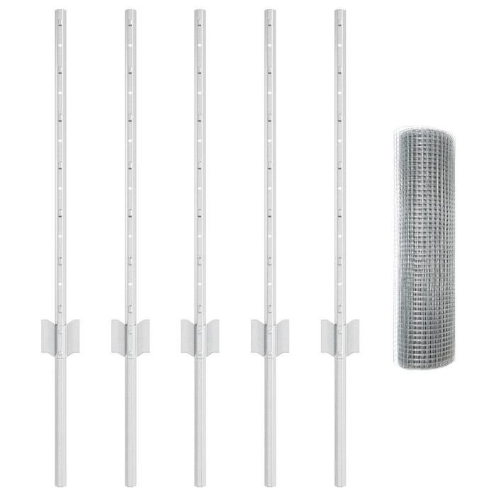 Set di Recinti da Giardino Confezione da 2 Argento Galvanizzato