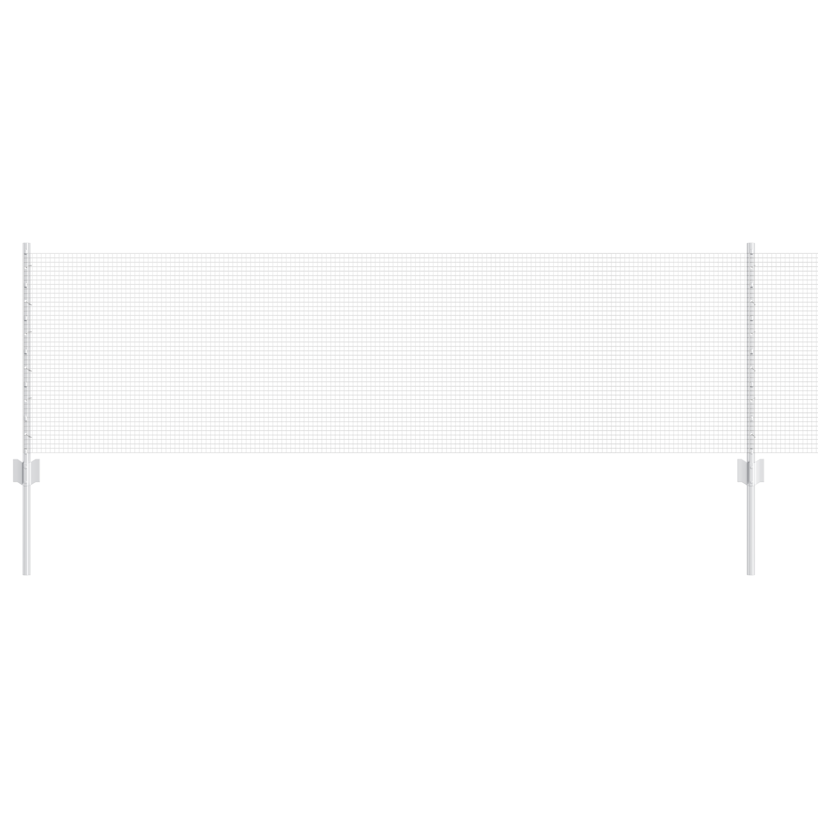 Recinzione in Filo Saldato con 5 Pali U Argento 0.6x10 m Acciaio