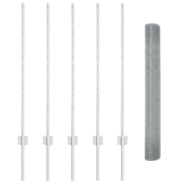 Set di Recinzione per Galline Set di 2 Acciaio galvanizzato