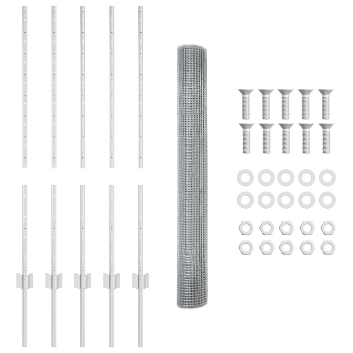Set di Recinzione per Galline Set di 2 Acciaio galvanizzato