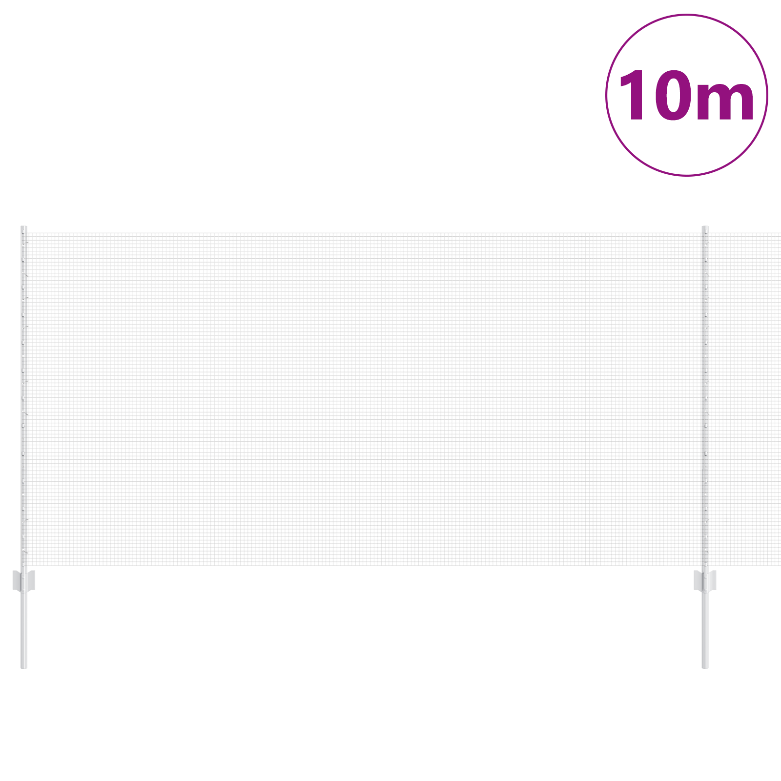 Recinzione in Filo Saldato con 10 Post in Acciaio Argento 1.2x10 m