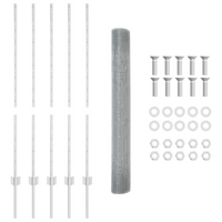 Recinzione in Filo Saldato con 10 Post in Acciaio Argento 1.2x10 m