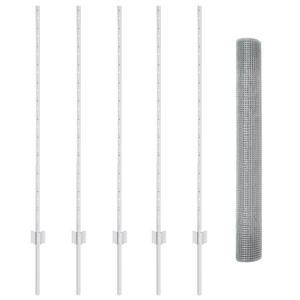 Recinzione in Filo Saldato con 10 Poste U Argento 1.2x10 m Acciaio