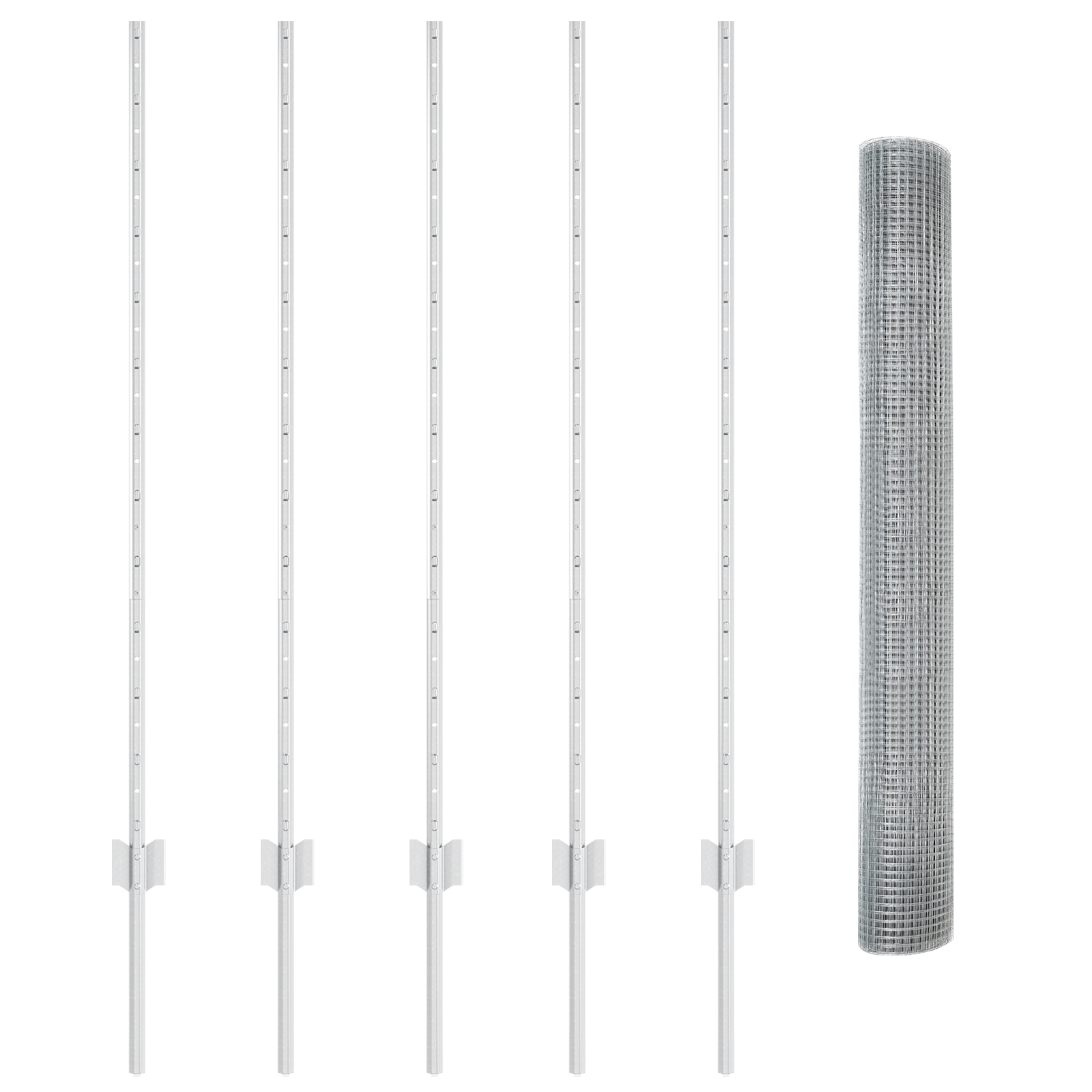 Recinzione in filo saldato con 10 U posts Argento 1.2x10 m Acciaio