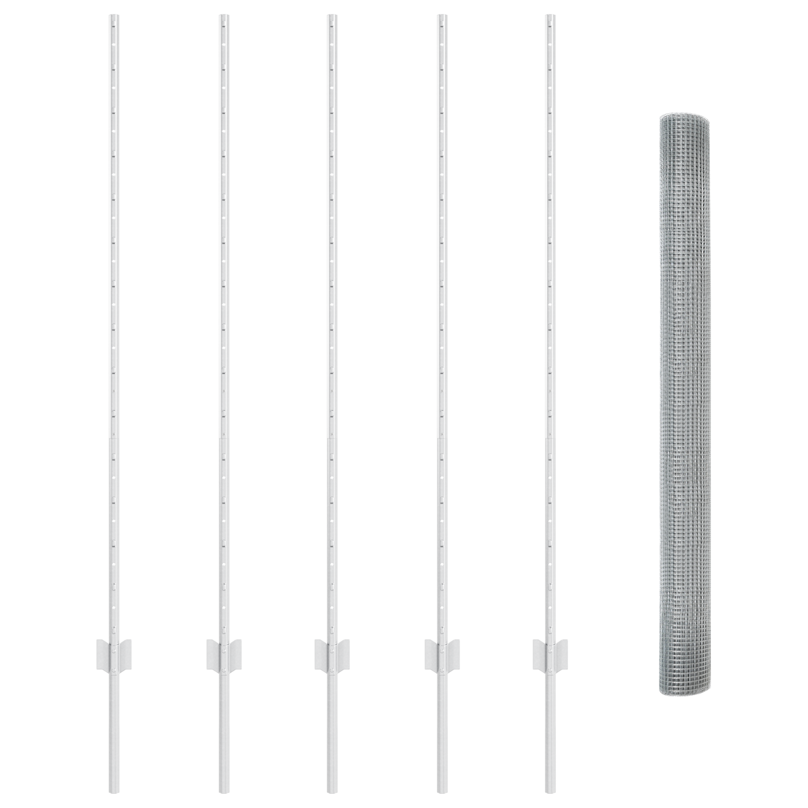 Recinzione in Filo Saldato con 10 Post Silver 1.4x10 m Acciaio