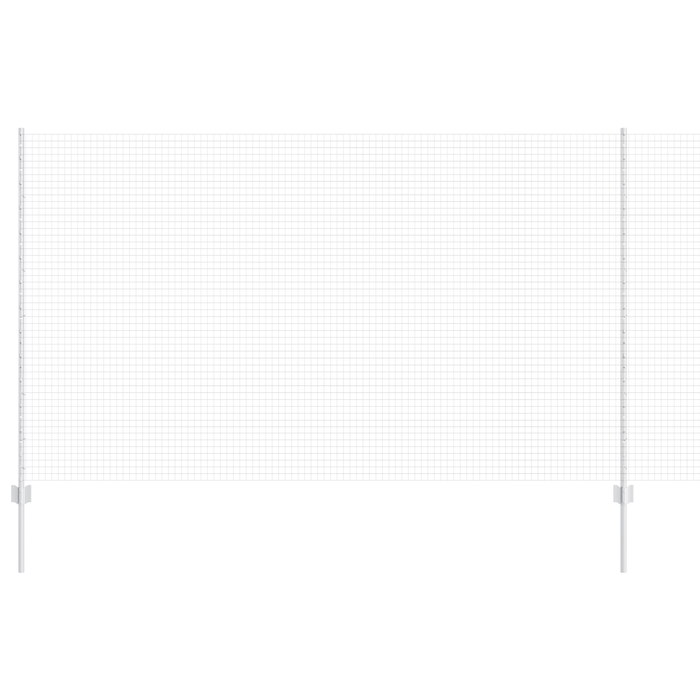 Recinzione in Filo Saldato con 10 Pali U Argento 1.4x10 m Acciaio