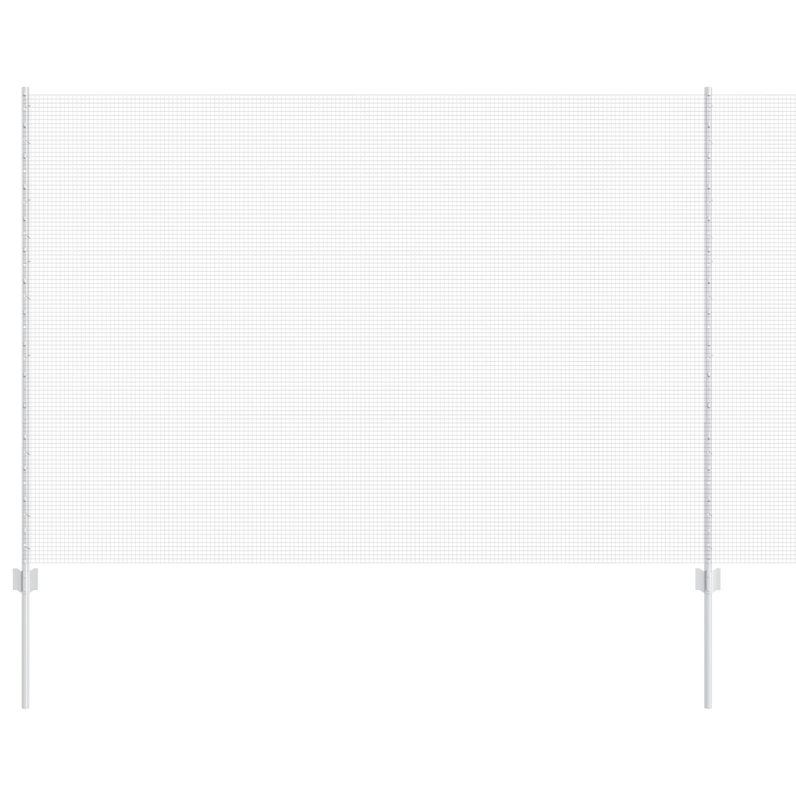 Recinzione in Filo Saldato con 10 U Post Argento 1.6x10 m Acciaio