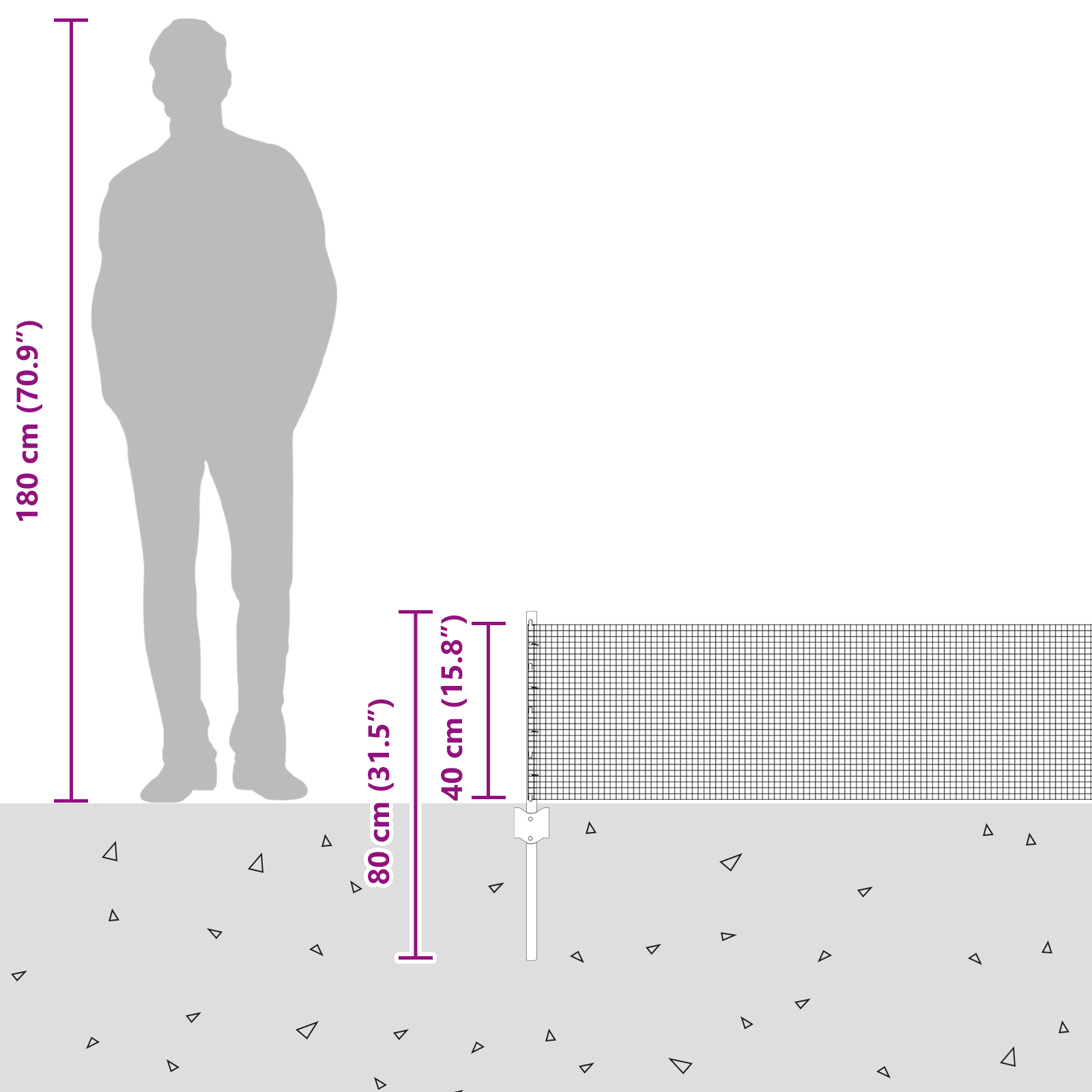 Recinzione in Filo Saldato con 11 Post in U Argento 0.4x25 m Acciaio