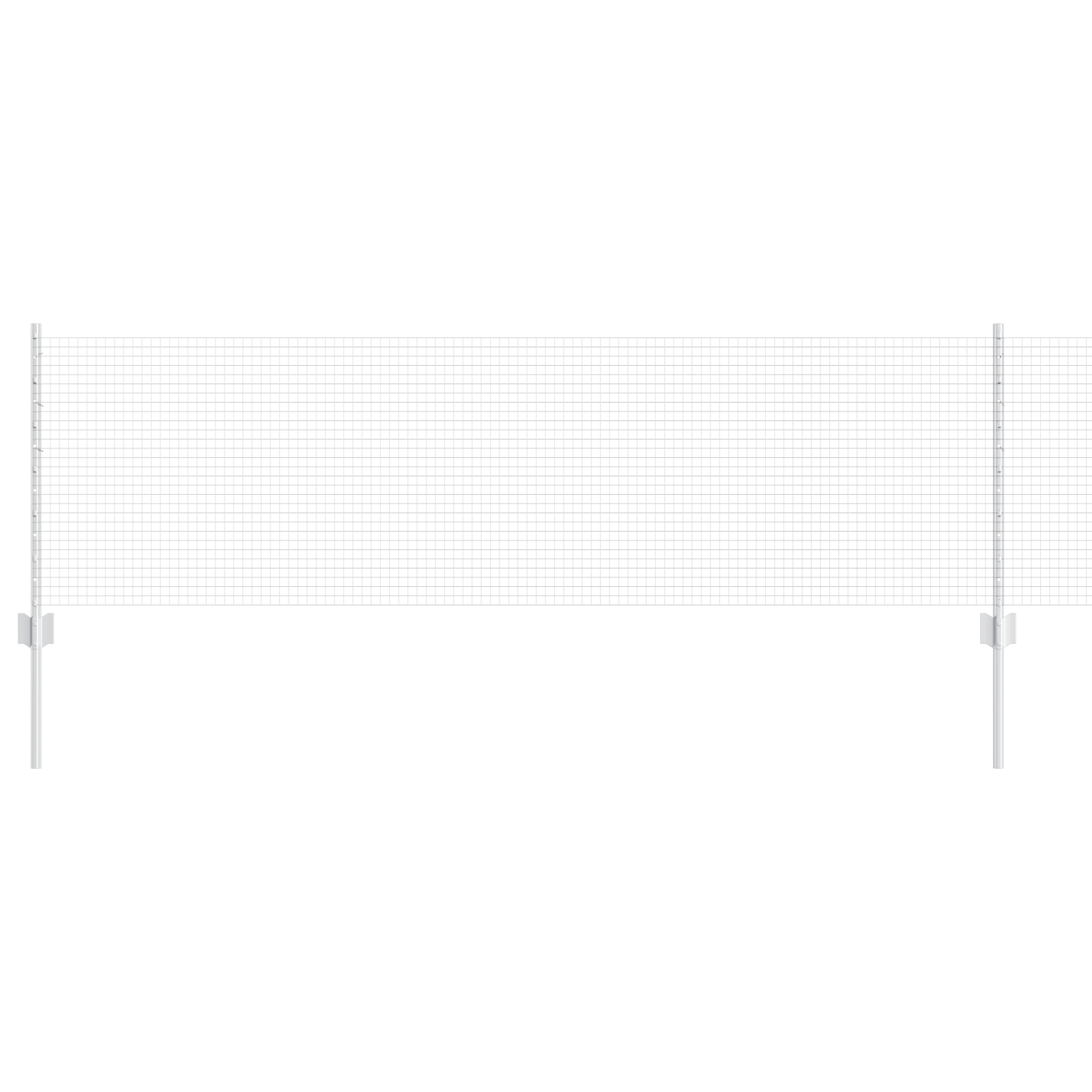 Recinzione in Filo Saldato con 11 Post U Argento 0.6x25 m Acciaio