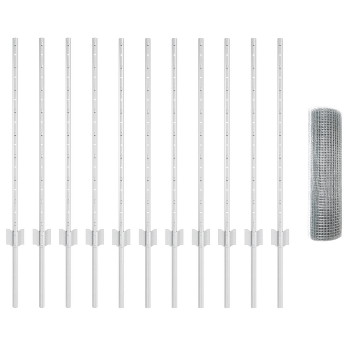 Recinzione in Rete Saldato con 11 Posti U Argento 0.8x25 m Acciaio