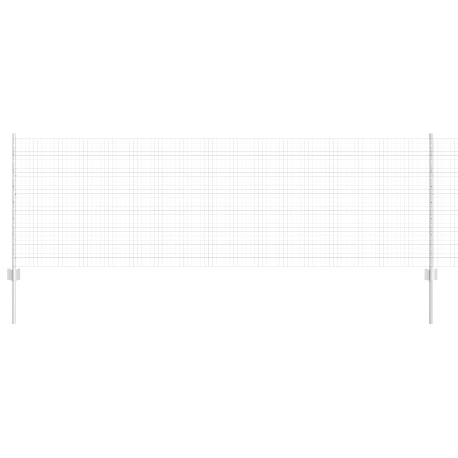 Recinzione in Rete Saldata con 11 U Pali Argento 0.8x25 m Acciaio