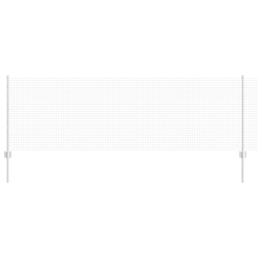 Recinzione in Rete Saldata con 11 U Pali Argento 0.8x25 m Acciaio