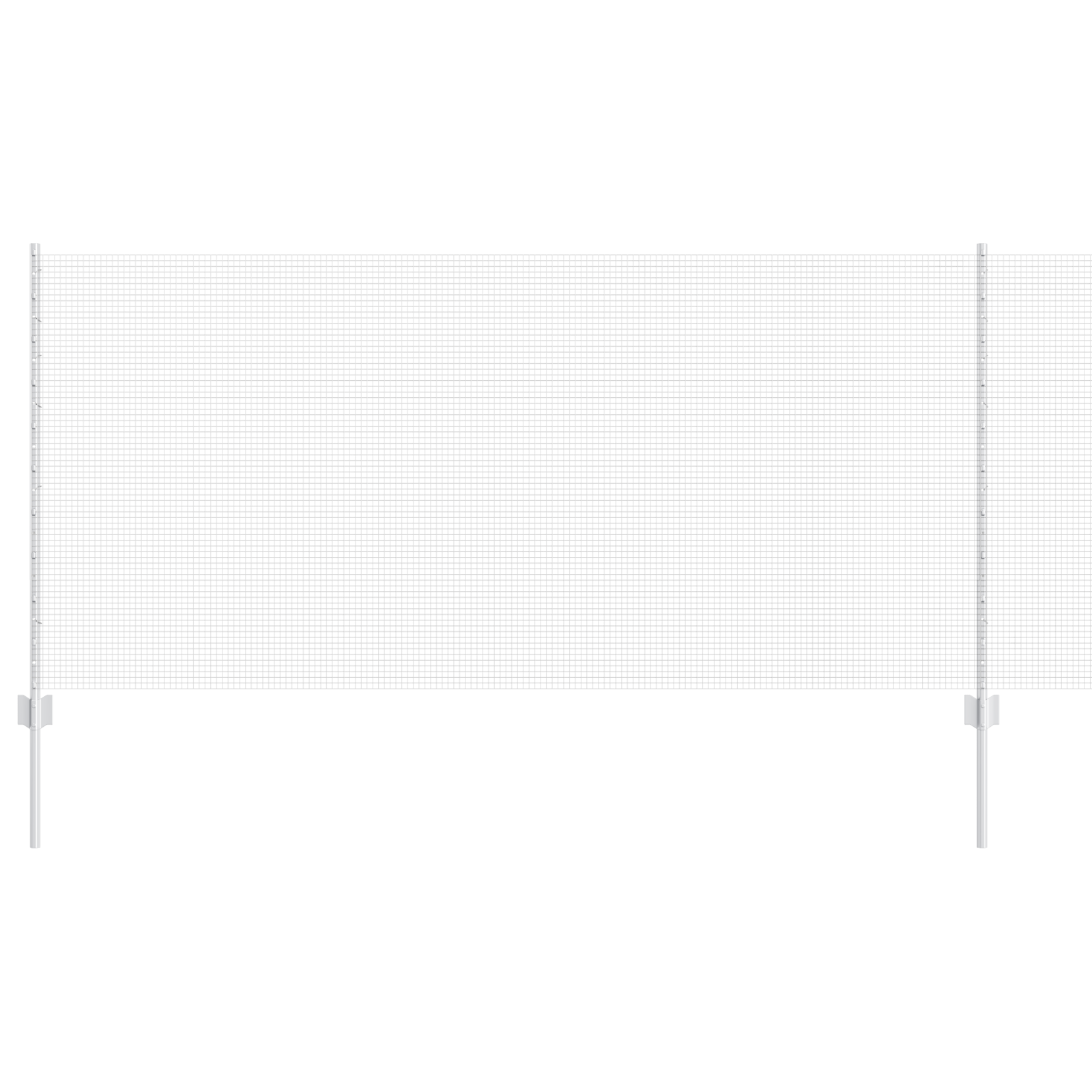 Recinzione in Filo Saldato con 22 Post U Argento 1x25 m Acciaio