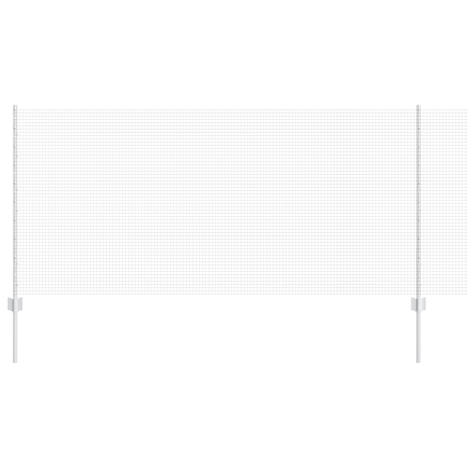 Recinzione in rete saldata con 22 U post argento 1x25 m in acciaio