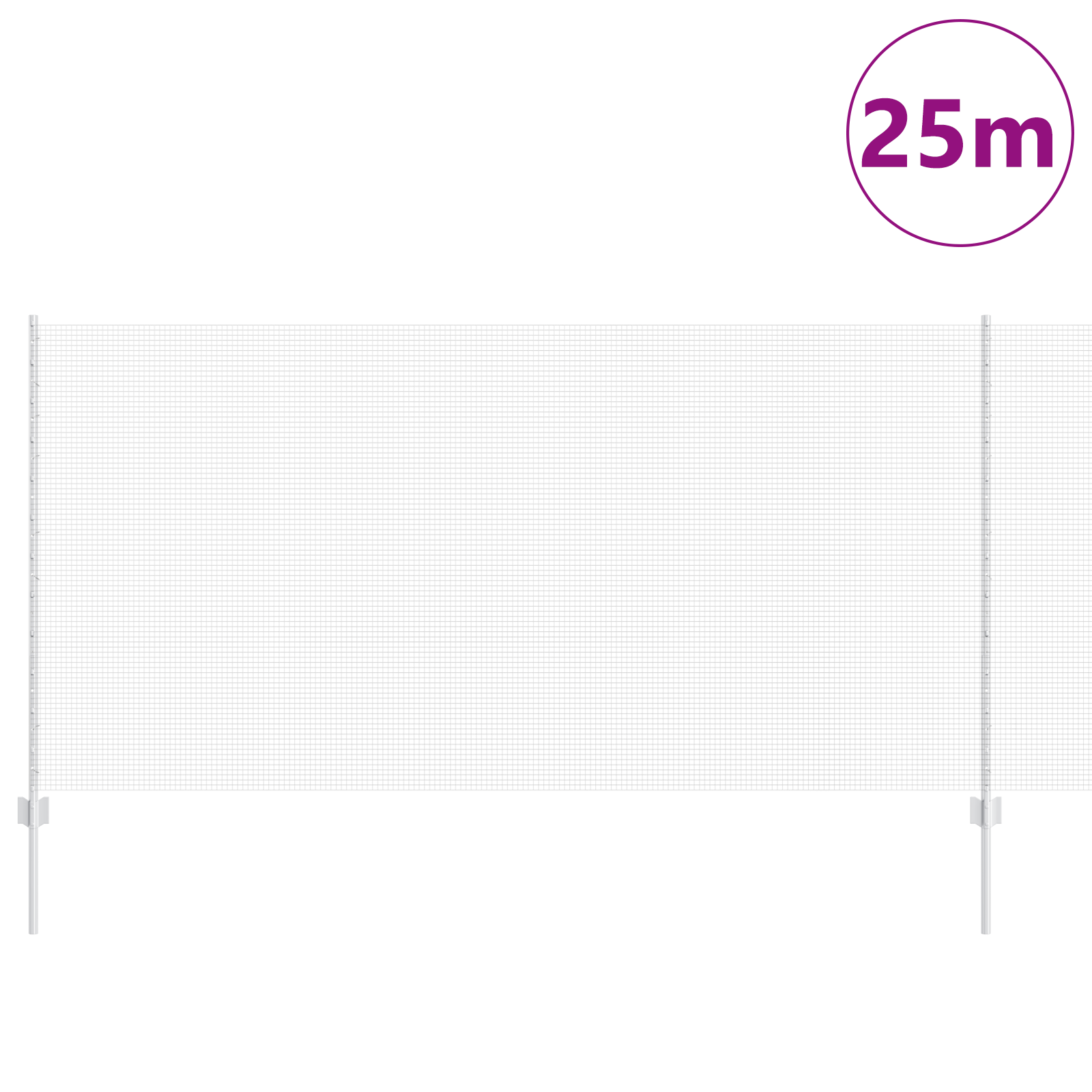 Recinzione in Filo Saldato con 22 Post U Argento 1.2x25 m Acciaio