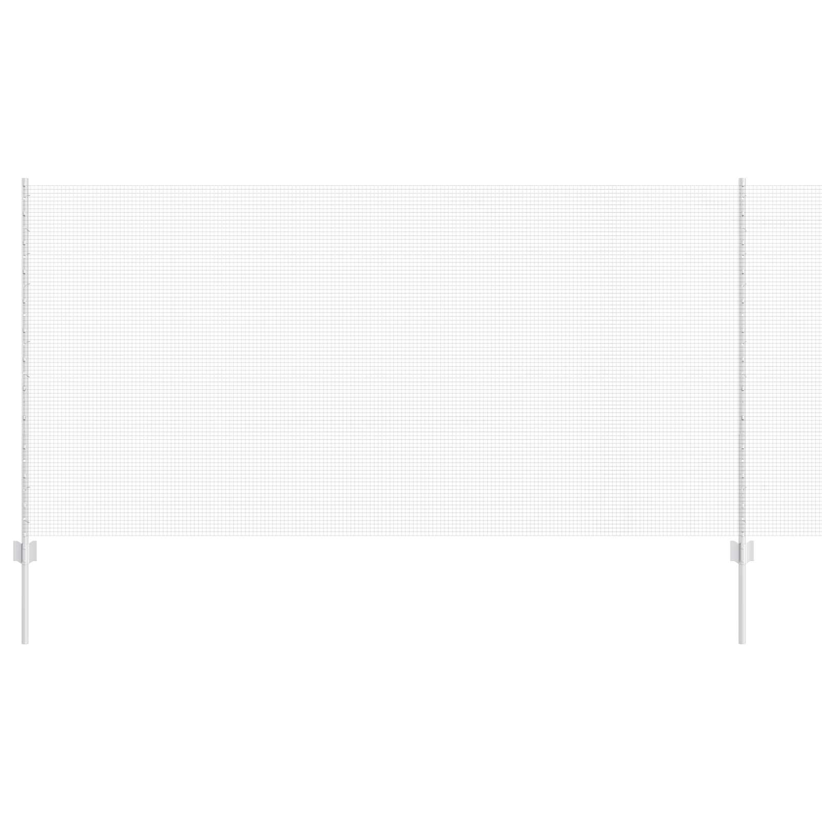 Recinzione in Filo Saldato con 22 Post U Argento 1.2x25 m Acciaio