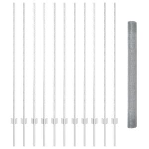 Recinto in Rete Saldato con 22 Post Argento 1.4x25 m Acciaio