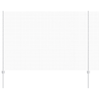 Recinzione in Rete Saldato con 22 Pali U Argento 1,5x25 m Acciaio