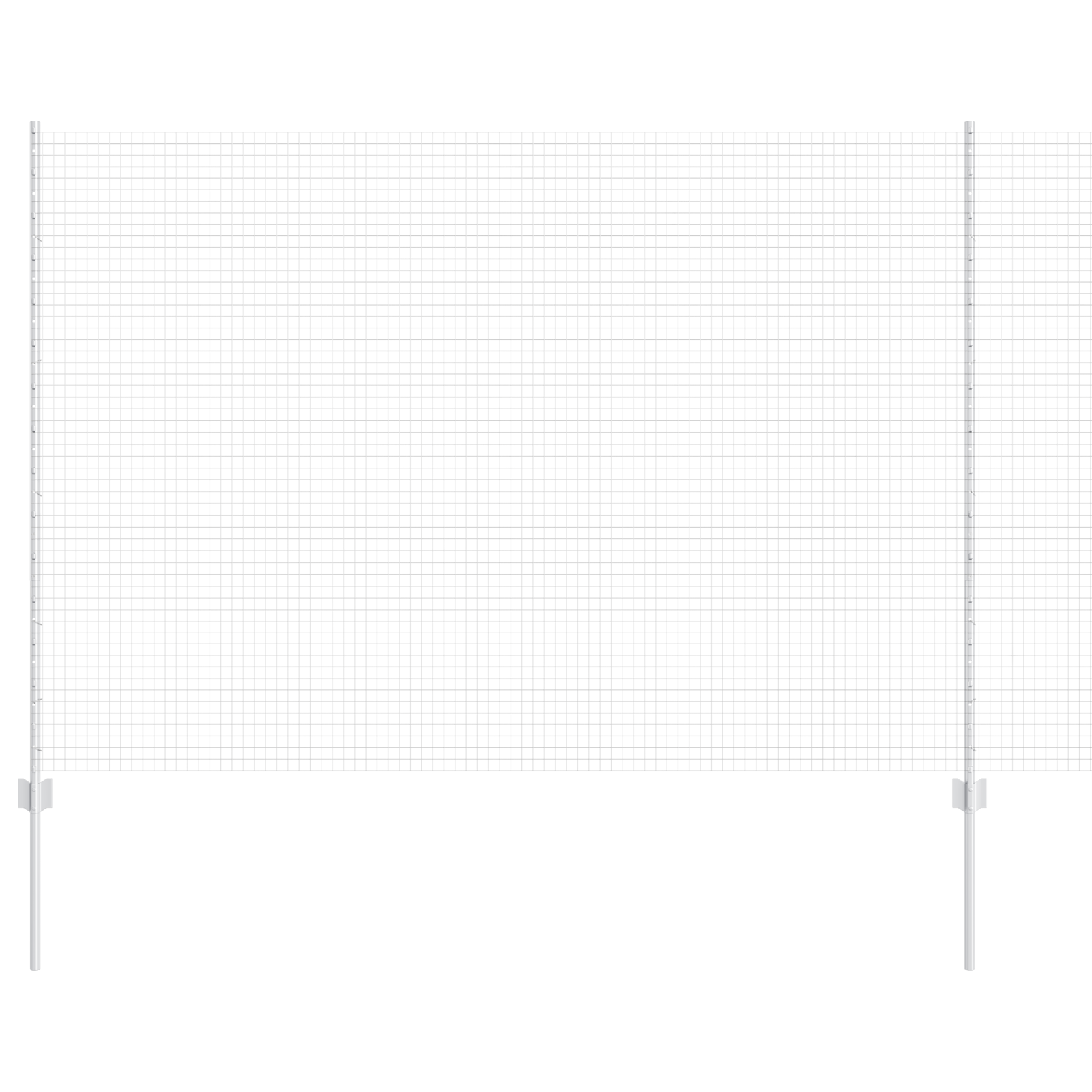 Recinzione in Rete Saldata con 22 Post U Argento 1,5x25 m Acciaio