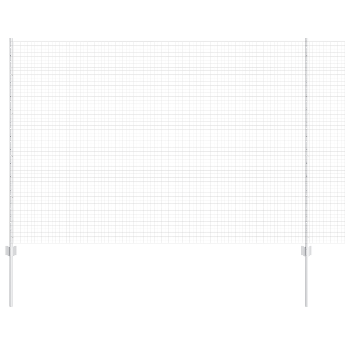 Recinzione in Rete Saldata con 22 Post U Argento 1,5x25 m Acciaio