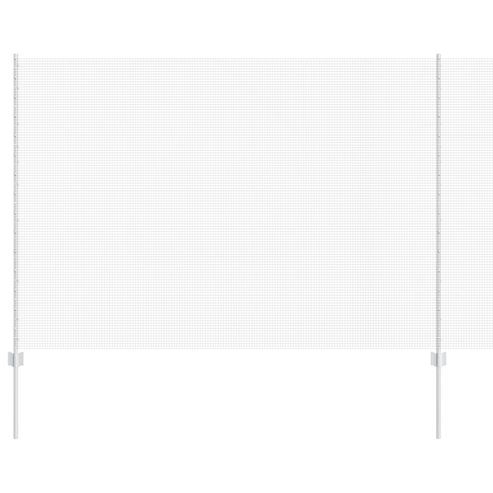 Recinzione in Rete Saldato con 22 Post U Argento 1.6x25 m Acciaio