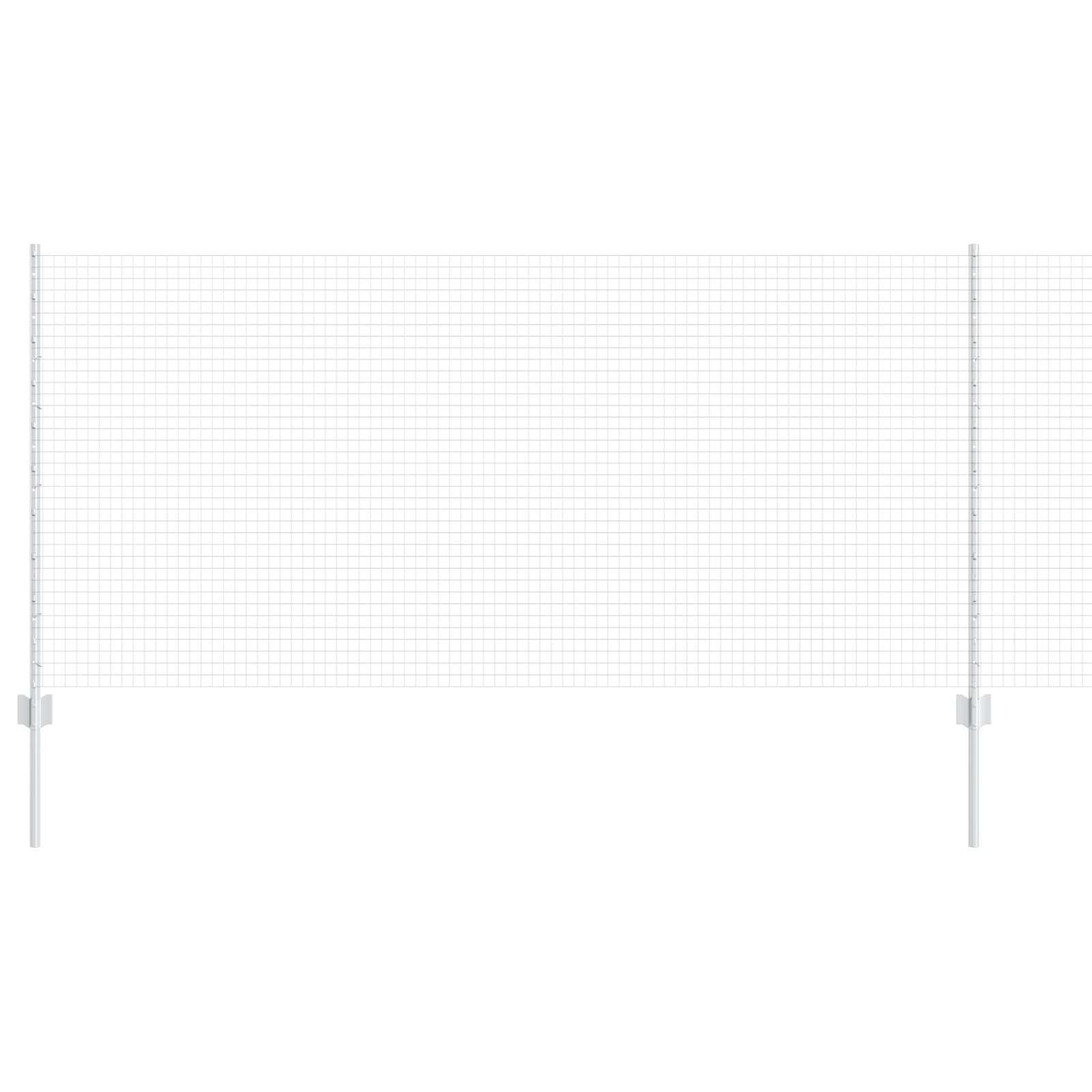 Recinzione in Filo Saldato con 44 Post U Argento 1x50 m Acciaio