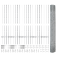 Recinzione in Filo Saldato con 44 Post U Argento 1x50 m Acciaio