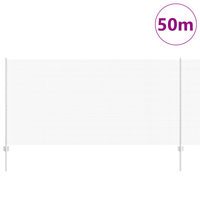 Recinzione in Rete Saldato con 44 Pali U Argento 1.2x50 m Acciaio