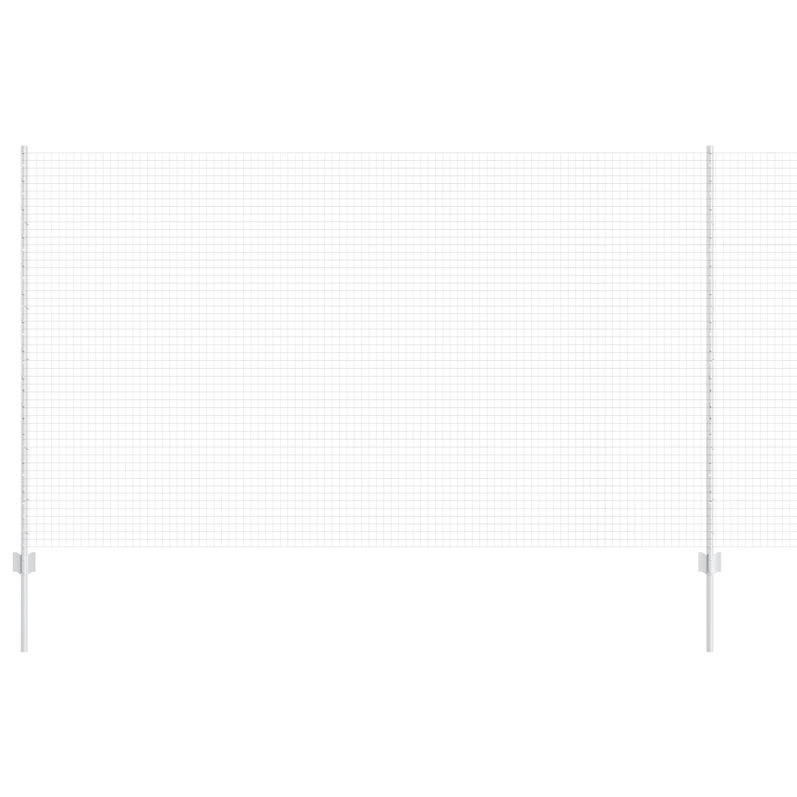 Recinzione in filo saldato con 44 pali U Silver 1.4x50 m in acciaio