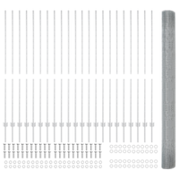 Recinzione Filo Saldato con 44 Posti U Argento 1.5x50 m Acciaio