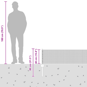 Recinzione in Filo Saldato con 44 Post U Argento 0.4x100 m Acciaio