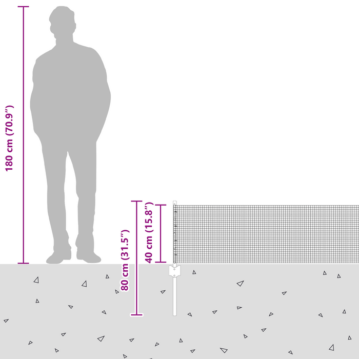 Recinzione in Filo Saldato con 44 Post U Argento 0.4x100 m Acciaio