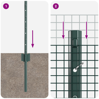 Set di Recinzione in Rete per Polli Set di 2 Verde Metallo