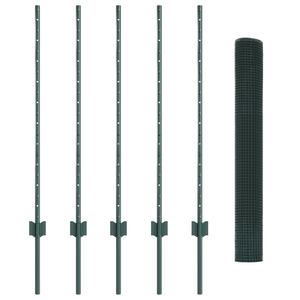 Set di Recinzione Set di 2 Verde Metallo 10 x 1 m Durevole