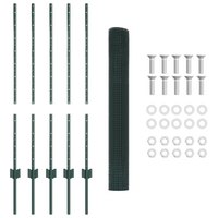 Set di Recinzione Set di 2 Verde Metallo 10 x 1 m Durevole
